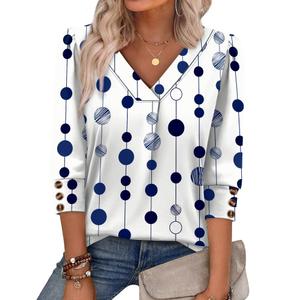 OFEEFAN Summer Tops for Women 2026 Vacation Business Casual Outfits for Women Blouses for Women Dressy Casual L, White Blue Polk