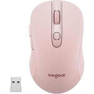 wegear USB Wireless Mouse for Laptop PC Mac, 2.4GHz Cordless Mouse-Pink