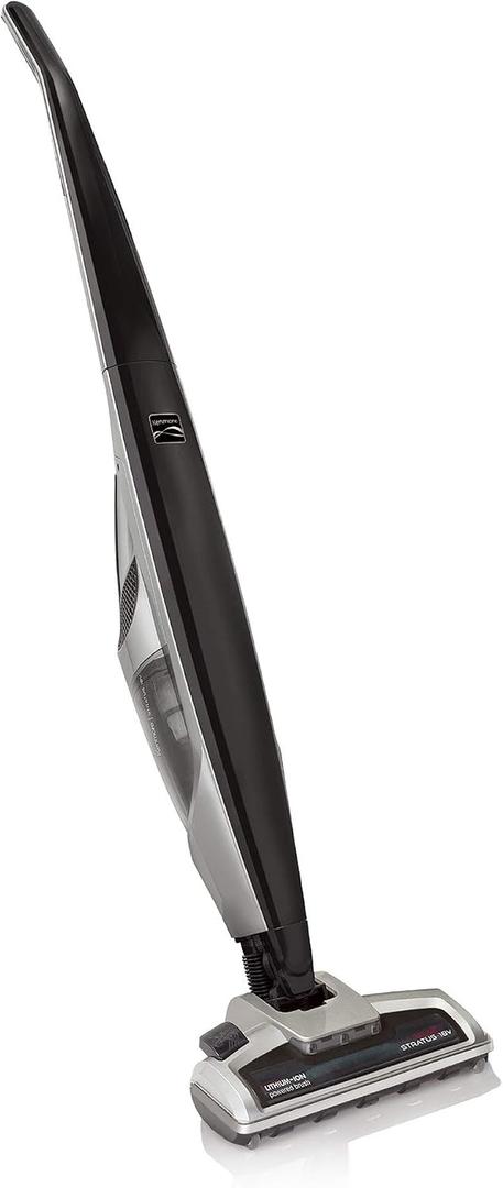 Kenmore 10341 18.0V Lightweight Cordless 2-in-1 Stick Vacuum, Detachable Hand Vac, Lithium Ion Battery, 2-Speed Settings, Touch Controls, Self-Standing, Cleaning Tool-Black/Silver