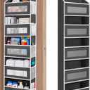 JARLINK Over the Door Organizer Storage, 5 shelf Hanging Organizer with 5 Large Capacity Pockets, Anti Tilt 44 lb Load Behind Door Storage for Bedroom, Bathroom, Pantry, Nursery, (Black) (1 Pack)