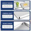P&P CHEF 19.6 Inch Baking Cookie Sheet, Oven Pan Tray Stainless Steel Sheet Pan for Kitchen, Oven Bakeware for Multi Uses, Shiny Look & Dishwasher Safe, Healthy & Heavy Duty, 2Pc