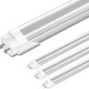 4 Pack T8 LED Bulbs 4 Foot, 24W 3000LM, 6000K Daylight, Ballast Bypass, Dual Ended Powered Type B Light Bulbs, LED Fluorescent Tube Replacement T8 T12, Non-dimmable