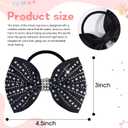 OAOLEER 12PCS Glitter Cheer Hair Bows for Cheerleading, Cheer Bow with Ponytail Holder for Teen Girls Cheerleader (Black)