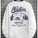 Milumia Men's Letter Graphic Sweatshirts Crewneck Long Sleeve Pullover Tops (White, M)