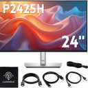Dell P2425H Computer Monitor Screen 24" 16:9 IPS Display with Stand - 100Hz Full HD, 1920 x 1080 with DisplayPort, HDMI, USB 3.0 Upstream & Power Cable - New