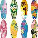 8 Pcs 9 1/2" x 28" Surfboards Cut Out Cardboard Tropical Beach Decorations Surf Board Wall Decoration Hawaiian Party Wall Decor Graphics Surfboard Sign for Summer Pool Surf Party