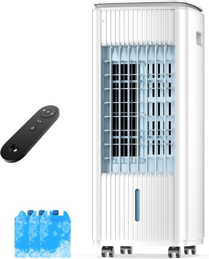 Windowless Portable Air Conditioners, 3-IN-1 Evaporative Air Cooler w/4 Ice Packs, 7H Timer, 70 Oscillation Swamp Coolers Air Conditioner for Room, Ductless Portable Ac Unit for Bedroom Office, Cream