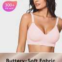 2 x Wireless Bras for Women No Underwire Seamless Buttery Bralettes Smoothing Women's Bras Full Coverage Shapedly Bra (Pink, M)