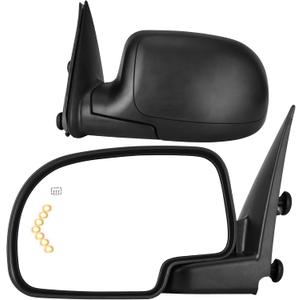 YITAMOTOR Towing Mirrors Compatible with 2003-2006 Chevy Silverado GMC Sierra Series Pickup, Tow Mirrors Pair Power Heated Adjustable LED Turn Signal Manual Folding Set