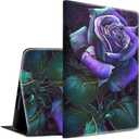 Case for All-New Kindle Fire HD 10 & 10 Plus Tablet 11th/13th Generation 2021/2023 Lightweight Smart Case Adjustable Stand Protective Cover with Auto Wake/Sleep - Purple Rose (for HD 10 2021, Purple Rose)