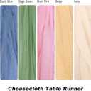 10ft Cheesecloth Table Runner, 3 pcs 120-Inch Boho Gauze Table Runner, Ivory Bubble Gauze Rustic Sheer Fabric for Wedding, Bridal Baby Shower, Spring Party Table Decor