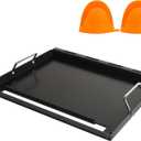 Full-Size Griddle Inserts with Handles for Weber Spirit 200 Spirit II 200 Series Grills Flat Top Cooking Pan Replacement Part for Weber Spirit I & II E-210 E-220 S-210 S-220 Series