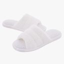 shevalues Open Toe Slippers for Women Memory Foam Slip On House Slippers, White 290, 11-12 Women/ 9.5-10.5 Men