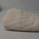 Exclusivo Mezcla Fleece Throw Blanket for Couch,Super Soft and Warm Lightweight Checkered Pattern Blankets for All Seasons, 50x60 Inches, Ivory