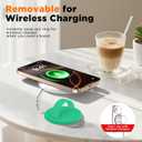 Magnetic Phone Grip Holder Compatible with MagSafe, Ultra Thin Silicone Finger Loop Ring Magnetic Grips for Back of Phone for iPhone Pro Max/Plus/16/15/14/13/12 Series, Emerald Green+Sparkle