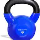 Yes4All 5-65lbs Kettlebells Vinyl Coated Cast Iron for Dumbbell Weights Exercises, Gym, Fitness, Full Body Workout Equipment Push up, Grip and Strength Training (G. 35LB - Dark Blue)