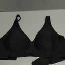 OEAK Womens Deep V Bras Comfortable Support Push Up Bralettes Low Cut no Underwire Bra Plunge Seamless Tshirts Bras Black XL