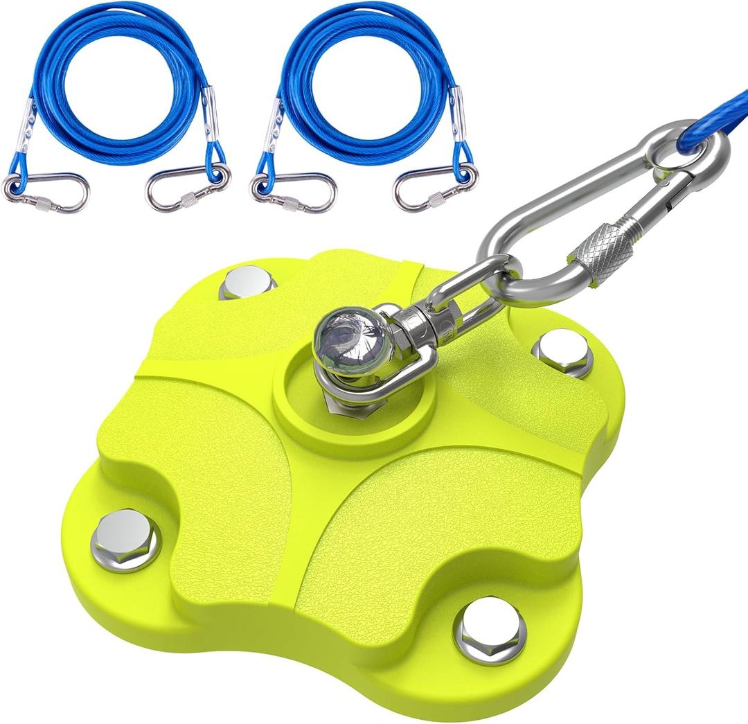 Heavy Duty Dog Tie Out Stake with 2x20FT Cables for Outdoor,Dual 360 Swivel for Dogs, 200LBS Capacity Stainless Steel,Dog Runner for Outside Yard/Camping (Dog Stake+2X20ft Cable/200lbs)