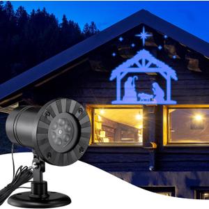 Christmas Nativity Scene Outdoor Projector Christian Themed Holy Night Scene Vivid Holiday Projector Decorations for Garage Yard Garden Porch Door Wall Decor Party Gifts