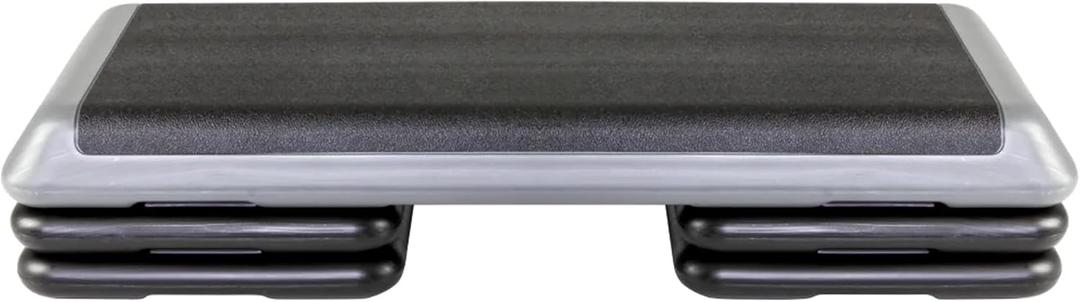 The Original STEP Exercise Step Platform, Health Club Size Stepper for Exercise at Home with 4 Stackable Risers for Height Adjustments, No Dvd