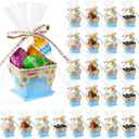 Mimorou 36 Set DIY Mini Easter Basket Stuffers Gift Baskets Empty Bulk Small Plastic Treat Boxes 4 Inch for Candy Snack Cookie Toy Fillers for Easter Egg Hunt Church Spring Party Favors