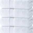 White Classic Luxury Bath Towels Set of 4 Large - 700 GSM Turkish Cotton Ultra Soft Bath Towels 27x54 | Highly Absorbent and Quick Dry | Hotel Towels for Bathroom Luxury, Plush Shower Towels, White