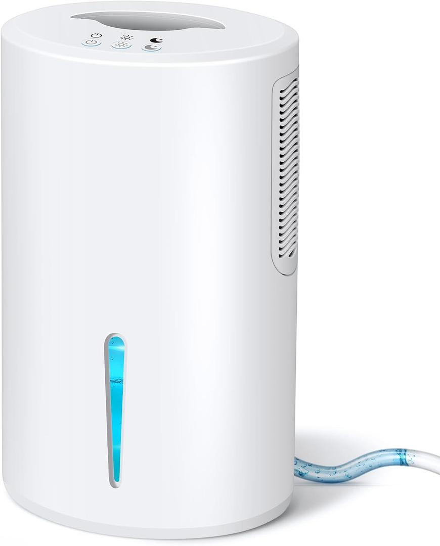 Gocheer Dehumidifiers for Home for Room,800 sq ft Dehumidifier with Drain Hose for Basement,68 OZ Small Dehumidifier for Bedroom Bathroom RV Closet with Auto Shut Off,7 Colors LED Light,Sleep Model (Blue)