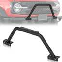Bull Bar with Light Bracket Grille Brush Guard Compatible with 2021 2022 2023 2024 Ford Bronco (ONLY fit Modular Steel Front Bumper), Off Road Push Bar Front Bumper Rack Rock (2/4 Door, Black)