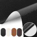 JuCheng 17x79inch Perforated Leather,Breathable Perforated Self-Adhesive Leather Repair Patch for Furniture, Couches, Car Seats, Office Chairs Faux Leather & Vinyl Repair Kit (Black)