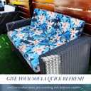 8 Pcs Christmas Cushion Covers Patio Stretch Outdoor Cushion Cover Farmhouse Classic Decorative Replacement Furniture Sofa Couch Slipcover Seat Protector, Home Decor(White Floral)