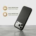 Leather Phone Case for iPhone 17 Pro Max,Magnetic Attraction,Camera Protection,Slim Wireless Charging Phone Case 6.9inch (Black)