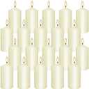 Wfmolcand 2"x4" High Ivory Pillar Candles, Set of 19Unscented. Dripless Unscented Smokeless, Ideal for Halloween, Wedding, Emergency Lanterns, Household, Wedding and Home Décor Candlesticks