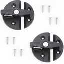 VTurboWay 2 Pcs Boat Door Hatch 2-1/4", Round Turn Twist Button, Catch Latch for Door Cabinet, Marine Grade Nylon, Black