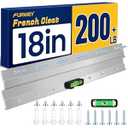 French Cleat, Picture and Mirror Hanger, Aluminum French Cleat, Headboard Wall Mounting Brackets with Screws(18Inch-1 Pair, Support 200 lbs)