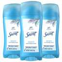 Secret Antiperspirant and Deodorant for Women, 24hr Sweat & Odor Protection, PH Balanced Protection, Gentle on Skin, Invisible Solid, Unscented, 2.6 oz (Pack of 3)