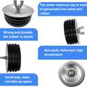 EMVANV 3 inch Sewer Cleanout Cap,Pool Return Plugs Practical Expansion Pipe Plug for Most Pipe Sink Pool(Silver+Black)