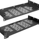 RIVECO 2 PCS 6 Rack Shelves for 19 inches Network Rack & Cabinets, 1U Rack Mount Shelf Vented Cantilever Tray, for Server, IT & Sound Equipment