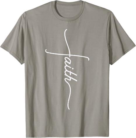 Faith Christian Cross Jesus Catholic Religion God Faith Gift T-Shirt, XL