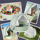 Baby Beach Tent with Pool, 3-in-1 Upgrade Pop Up UPF 50+ Sun Protection Shelter with Mosquito Net Babies Toddlers Portable Outdoor Summer Essentials for Beach, Backyard, Indoor- Green Leaves