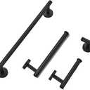 Bathroom Accessories Hardware Set Matte Black Wall Shelf Toilet Roll Paper Holder Robe Hook Hanger Towel Rail Bar Rack Ring,Whole Set Black