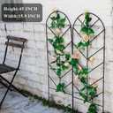 2 Pack Black Metal Trellis for Climbing Plants - 45" H x 15.9" W Garden Trellis for Roses, Vegetables, Flowers, Lawn, Backyard
