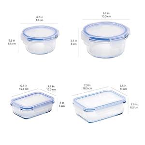 Box with Amazon Basics Leak-Proof Glass Locking Lids Food Storage Containers 4 Pcs