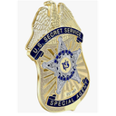 Badge for Dressing up and Role Play, Cop Cosplay Costume Accessory, Enameled & Plated, Nickel-Brass Opulent Shield Badge with Gift Box Packaging