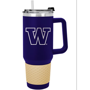 Logo Brands NCAA Washington Huskies 40 oz Tumbler with Handle -Powder Coated-Stainless Steel - Leak-Resistant, Keeps Drinks Hot/Cold – Everyday Use Purple Logo Brands NCAA Washington Huskies 40 oz Tumbler with Handle -Powder Coated-Stainless Steel - Leak-Resistant, Keeps Drinks Hot/Cold – Everyday Use Purple