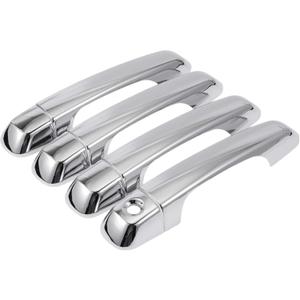 4 x 4pcs Exterior Door Handle Cover Car Door Handle Protector for Toyota 4Runner 2010-2019 Car Door Handle Protector without Keypad ABS Chrome Silver Tone