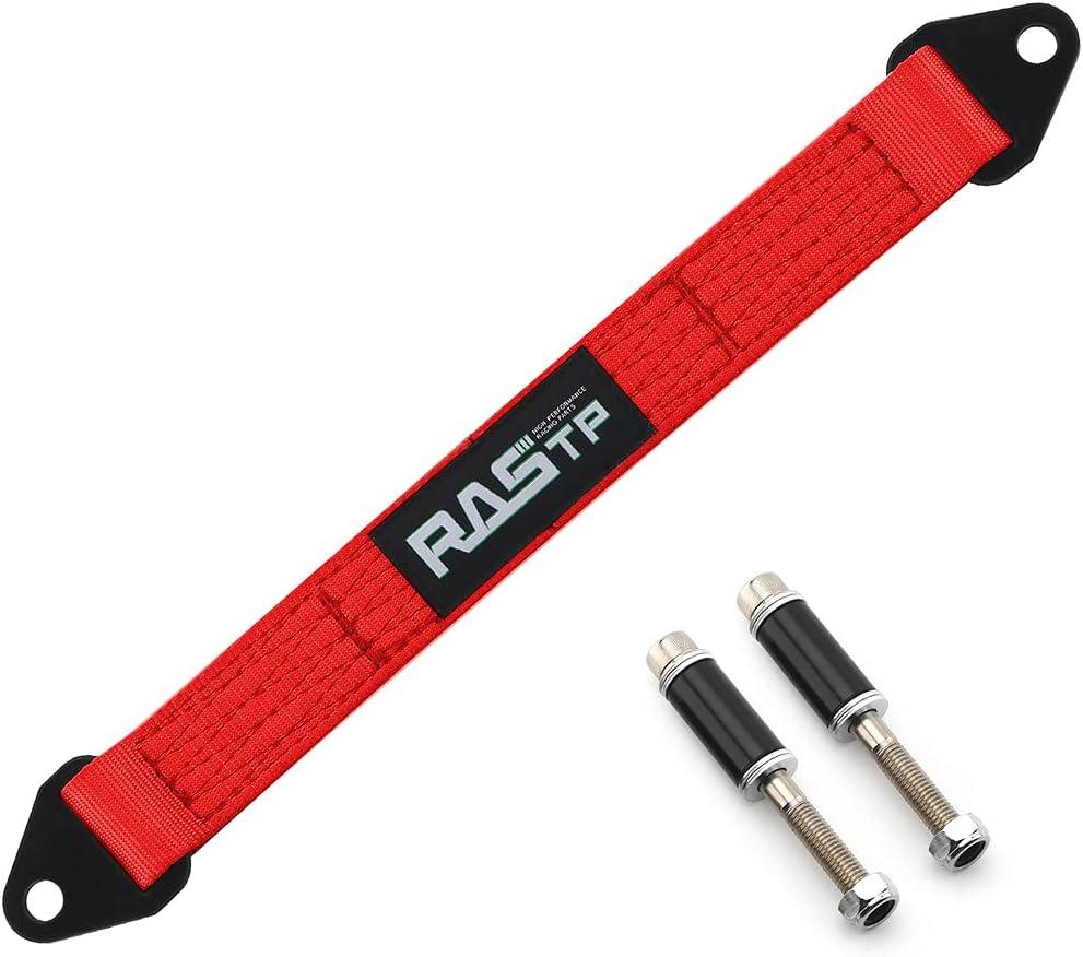 RASTP Limit Strap, Premium Quad Wrap Limit Strap Car Hauler Axle Straps Truck Wrecker Wheel Tie Down Strap with 10,000 Lb Webbing Strength (18 Inch,Red)