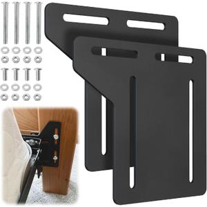 Yuleimy Headboard Adapter Kit, 2 PCS Headboard Brackets for Metal Bed Frame, Full to Queen Conversion Kit