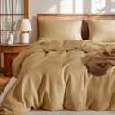 LBRO2M 100% France Linen Duvet Cover Set 3 Pcs Natural Flax Duvet Cover Set 2 Pillowcase 1 Duvet Cover with Zipper (Rust King)