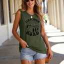 Womens Tank Tops Summer T Shirts Sleeveless Casual Loose Tunic Blouses 2026 (Green, L)