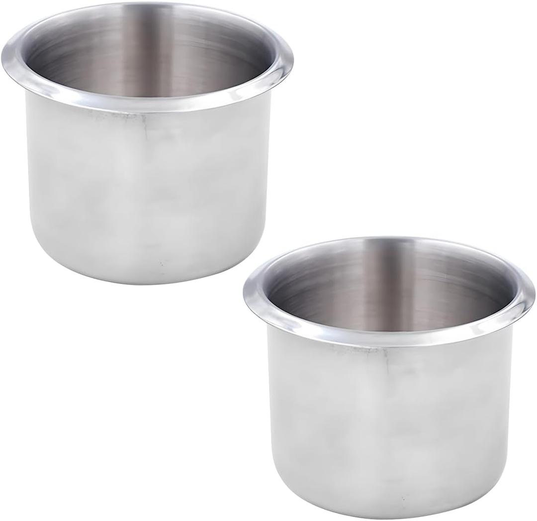 Zpana Drop-in Car Cup Drink Holder, 2PCS 2.24 Inch Stainless Steel Poker Table Water Bottle Holder, Vehicle Insert Drink Cupholder Storage Replacement, Universal Automotive Accessories